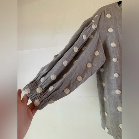 Zara Women’s XS polkadot Blouse Sensory Teacher Unique Holiday - Picture 2 of 7